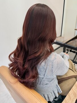 シエル バイ ケンジ 登戸 生田(CIEL by KENJE) トレンドヘアブリーチなしカラーレッドブラウン