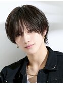 メンズシースルーニュアンスラウンドマッシュウルフ