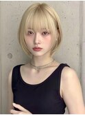 グレージュ姫カットダブルカラーラベンダーカラーワンホンヘア☆