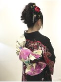 モヒカン風和装アップ
