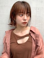 エムクランメイクス 原宿 表参道(m.clan MAKE'S)&nbsp;【松尾】大人かわいい 外ハネボブ  ピンクブラウン 前髪