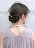 ヘアアレンジ/シニヨンアレンジ/結婚式ヘアセット/二次会 ドレス