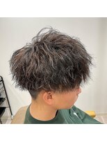 クレスト 近江八幡店(CREST)&nbsp;マッシュツーブロックメンズパーママッシュウルフメンズカット