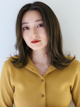 ヘアサロンガリカアオヤマ(hair salon Gallica aoyama) 【Gallica】大人かわいいオリーブベージュ/ミディアムレイヤー