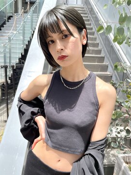 ヌード(NUDE) NUDEミニボブ タッセルボブ 前下がりボブ 切りっぱなしボブ 暗髪