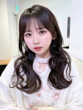 アルバム 池袋(ALBUM) シースルーバング_斜めバンググレージュカラー_9477