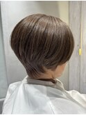 明るい白髪染×ショートボブ