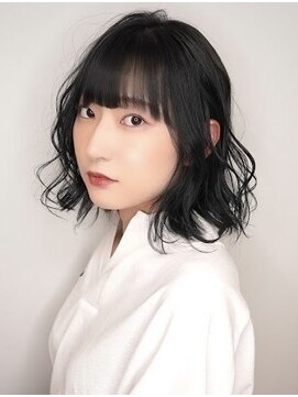 ニューヨークニューヨーク 垂水店(NYNY) ブルーブラック/ゆるふわボブ/前下がり/ワイドバング