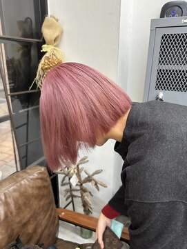 ブレス(bless) ピンク/切りっぱなしボブ/ピンクベージュ