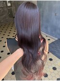 レッドカラーダークラベンダーボルドーカラーブリーチなしカラー