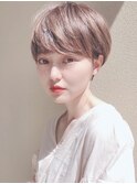 Say.ショート丸みショートヘーゼルグレージュアッシュブロンド