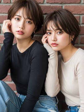 ウェーヴ アズシュガー 浜松佐藤店(wave as sugar) 韓国風レイヤーナチュラル小顔ショートボブ