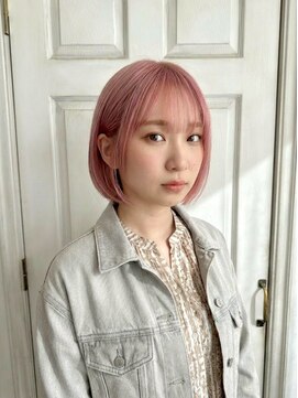 アロマヘアルーム 横浜店(AROMA hair room) イメチェン/ブリーチ/ダブルカラー/ピンクベージュ/ボブ/横浜