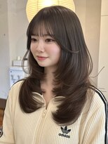アンカーバイナチュラル(anchor by natural)&nbsp;韓国風/レイヤー/前髪カット/オリーブ/透明感/ハッシュカット