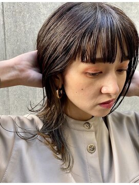 エル(EL by green) [ＡＫＩＫＯ]シアーブラウン×切りっぱなしロング