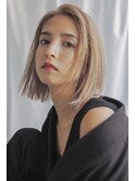 大人ボブ/外ハネボブ/ココアベージュ/小顔カット/髪質改善[登戸]
