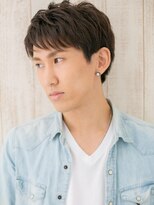 メンズヘア ビーセカンド 草加店(MENS HAIR B-2)&nbsp;斜めバングで清潔感あふれる栗色モテ束感ショートR草加
