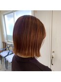 #切りっぱなしボブ　#オレンジブラウン　#ボブ