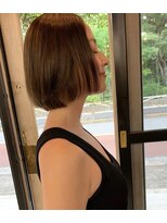 ナタン 自由が丘(NATHAN)&nbsp;ステップボーンカット×オンブレ×カーキベージュ×ボブ髪質改善