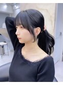 韓国レイヤー/韓国風/ボブ/髪質改善/黒髪/ブリーチなし〔池袋〕
