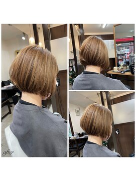 ムーブ(Moob) ショートカットボブで扱いやすく透明感カラー【別府】