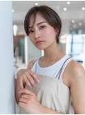 20代30代似合わせカット丸みショートグレージュカラー小顔