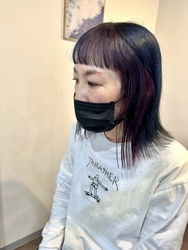 マリン(Marine) 20代30代パープルインナーカラーフロントインナー