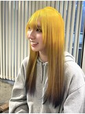 グラデーションブラックカラーケアブリーチダブルカラー