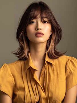 アルトリスト(Altruist Aging×HAIR&SPA) ★ダークアッシュ大人ガーリーボブ着物ミディアムレイヤーカット