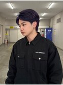 ブリーチカラー/パープル/韓国マッシュ/スパイキーショート
