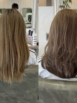 シェル 津山の手店(shel) 20代30代大人可愛いまろベージュミディアムレイヤー