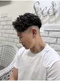 メンズパーマツイストスパイラルパーマ波巻きスパイラルパーマ