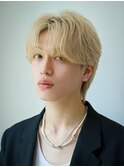 ニュアンスパーマダウンパーマ金髪韓国マッシュフェザーパーマ