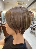 大人丸みショートボブ