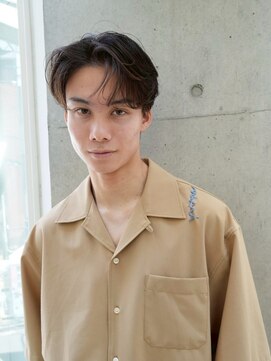 ニコ トウキョウ ロジック(nico TOKYO Logic) フェザーパーマニュアンスパーマメンズセンターパート襟足あり