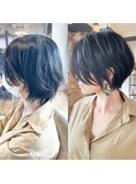 30代40代50代白髪ぼかし髪型白髪染め面長細目ハイライト伊