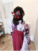 卒業式　袴　ハーフアップ