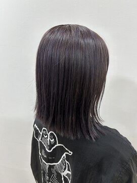 ヘアーララプラス(HAIR lala＋) ＃ハイライト＃パープル＃切りっぱなし
