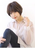 小顔似合わせショートブラウンカラー