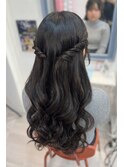 ツヤツヤハーフアップ