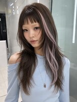 ノラ シンディ(NORA CYNDY)&nbsp;ブリーチカラーデザインハイトーンロングレイヤーハッシュカット
