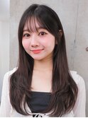 ワンホンレイヤー ミルクティーベージュ フレンチバング