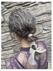 ヘアセット×リボン