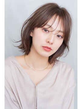 メーヴェ(Mowen) mowen 南堀江　ボブ×メルティーベージュ×艶髪×軽めバング