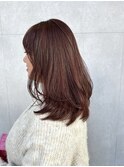 ブリーチなしWカラーwine red