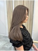レイヤーカット くびれヘア ブリーチなし ベージュ