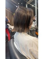 ヘア フラッグ 西葛西店(hair flag)&nbsp;【ベージュハイライト】切りっぱなしボブ