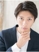 モテる男の七三分けベーシックなマットブラウンマッシュ仙台愛子