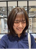 【山嵜　栞】オリーブベージュ/顔まわりカット/心斎橋
