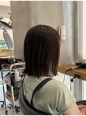調布レディース切りっぱなしボブイルミナカラー赤み消し30代